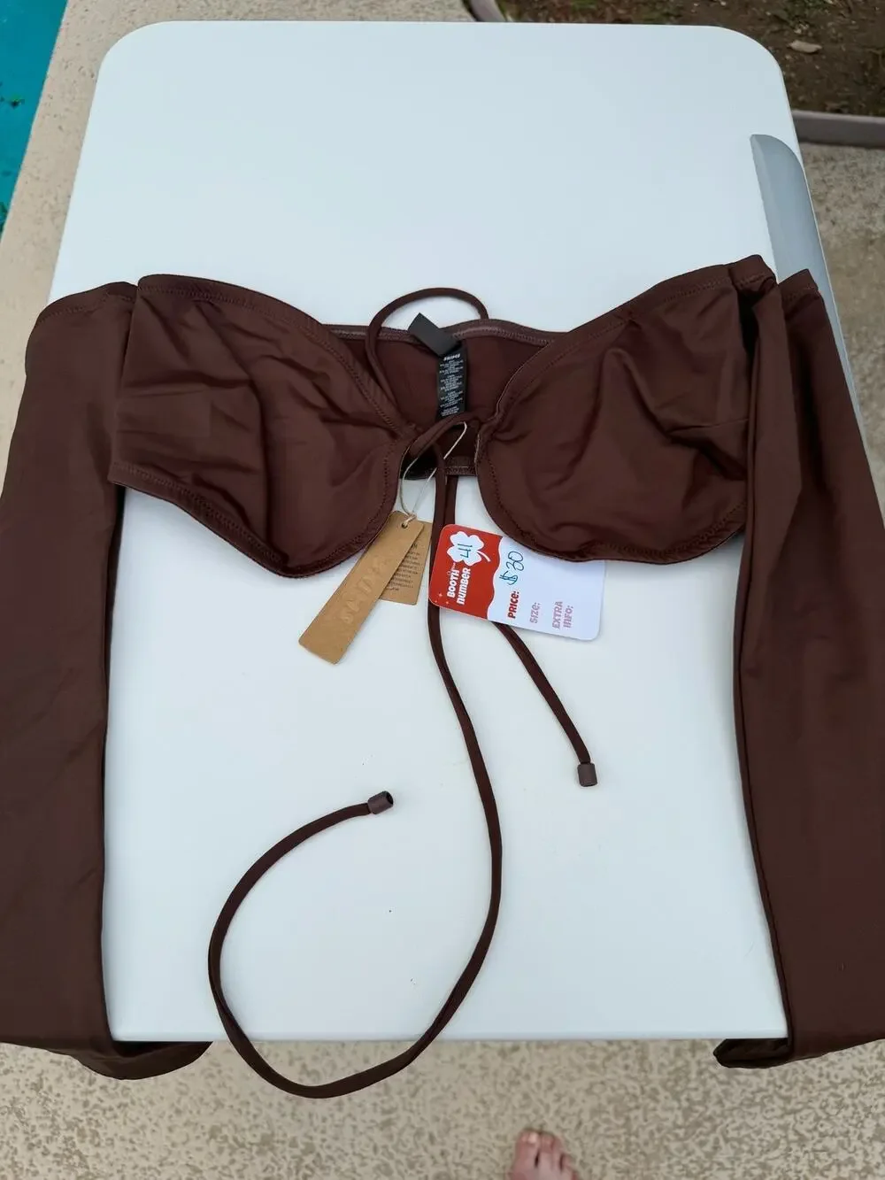 Skims Bikini Top Brown Size L NWT